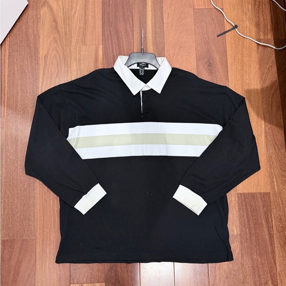 Forever 21 Long Sleeve Polo Shirt